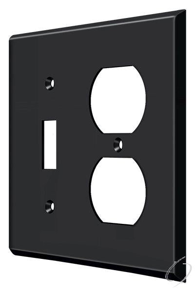 Deltana, SWP4762U19 Switch Plate; Single Switch/Double Outlet; Black Finish