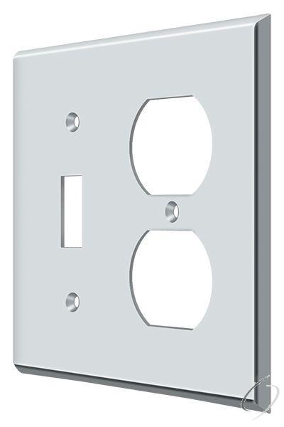 Deltana, SWP4762U26 Switch Plate; Single Switch/Double Outlet; Bright Chrome Finish