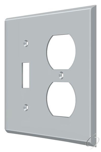 Deltana, SWP4762U26D Switch Plate; Single Switch/Double Outlet; Satin Chrome Finish