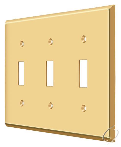 Deltana, SWP4763CR003 Switch Plate; Triple Standard; Lifetime Brass Finish