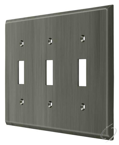 Deltana, SWP4763U15A Switch Plate; Triple Standard; Antique Nickel Finish