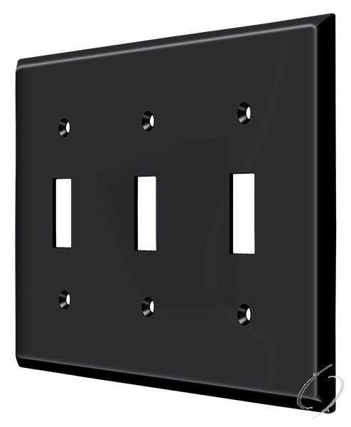 Deltana, SWP4763U19 Switch Plate; Triple Standard; Black Finish