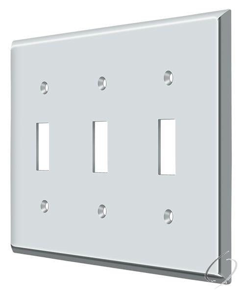 Deltana, SWP4763U26 Switch Plate; Triple Standard; Bright Chrome Finish