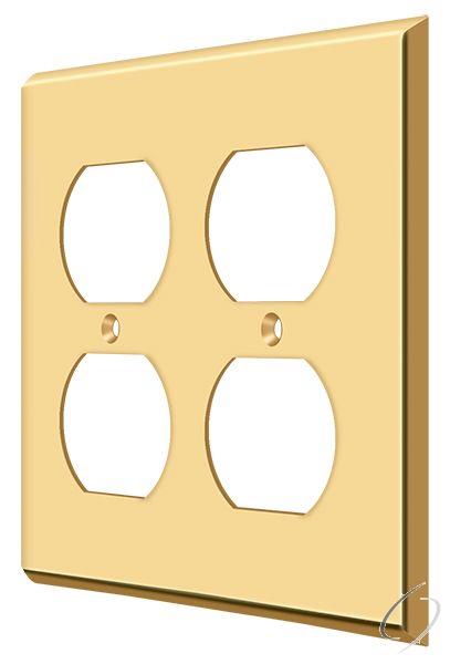 Deltana, SWP4771CR003 Switch Plate; Quadruple Outlet; Lifetime Brass Finish