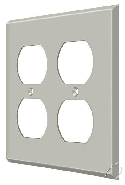 Deltana, SWP4771U15 Switch Plate; Quadruple Outlet; Satin Nickel Finish