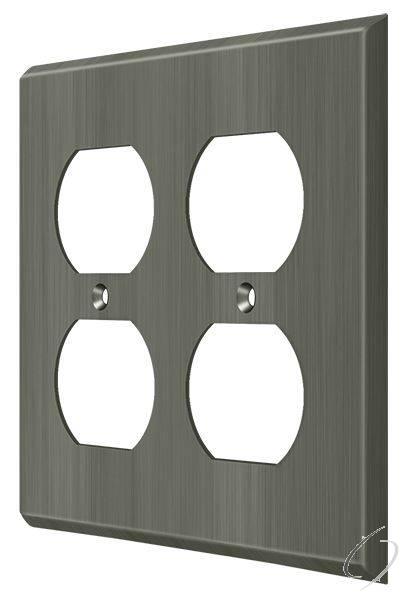 Deltana, SWP4771U15A Switch Plate; Quadruple Outlet; Antique Nickel Finish