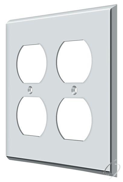 Deltana, SWP4771U26 Switch Plate; Quadruple Outlet; Bright Chrome Finish