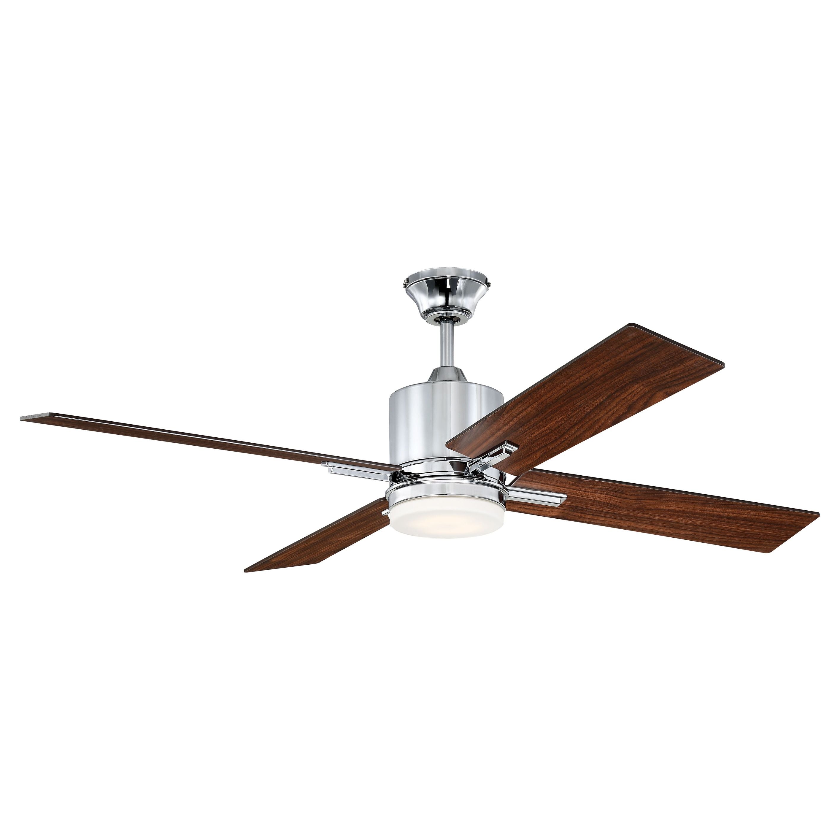 Craftmade, TEA52CH4 - Teana 52" 4 Blade Ceiling Fan with Light Kit - Chrome