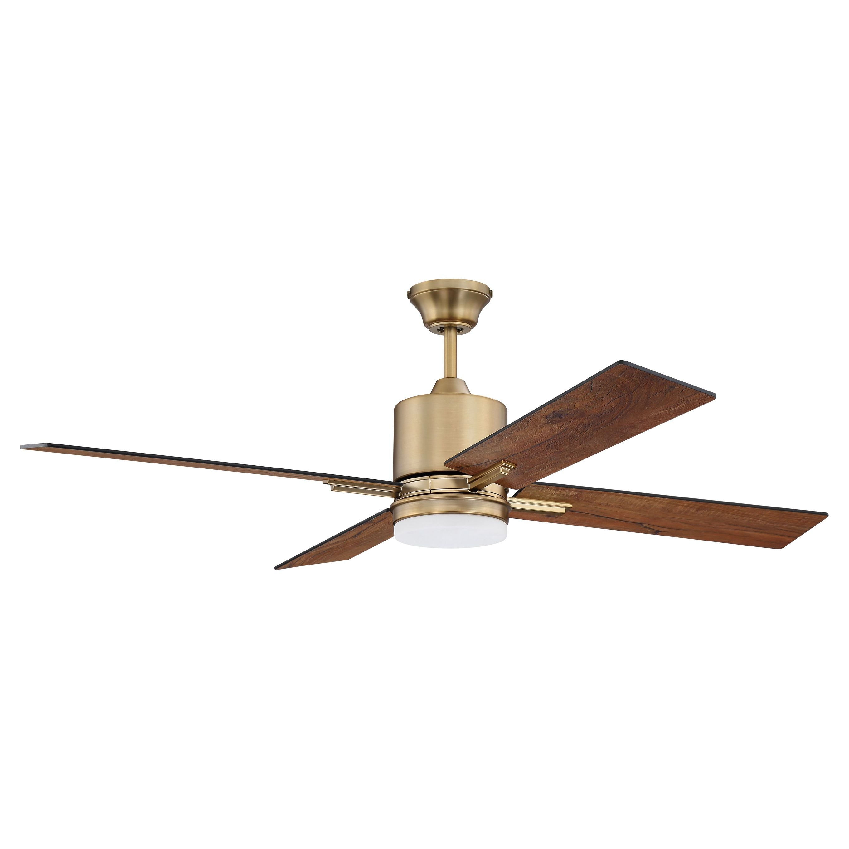 Craftmade, TEA52SB4 - Teana 52" 4 Blade Ceiling Fan with Light Kit - Satin Brass