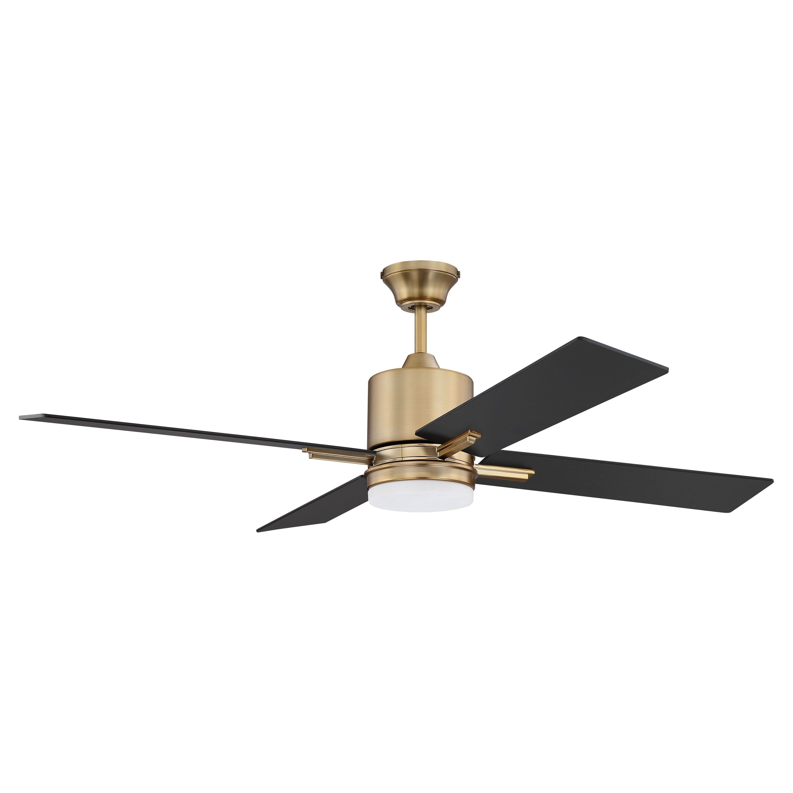 Craftmade, TEA52SB4 - Teana 52" 4 Blade Ceiling Fan with Light Kit - Satin Brass