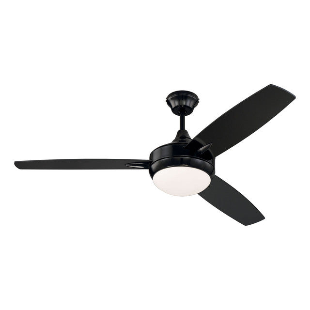 Craftmade, TG52GBK3 - Targas 52" 3 Blade Ceiling Fan with Light Kit - Gloss Black