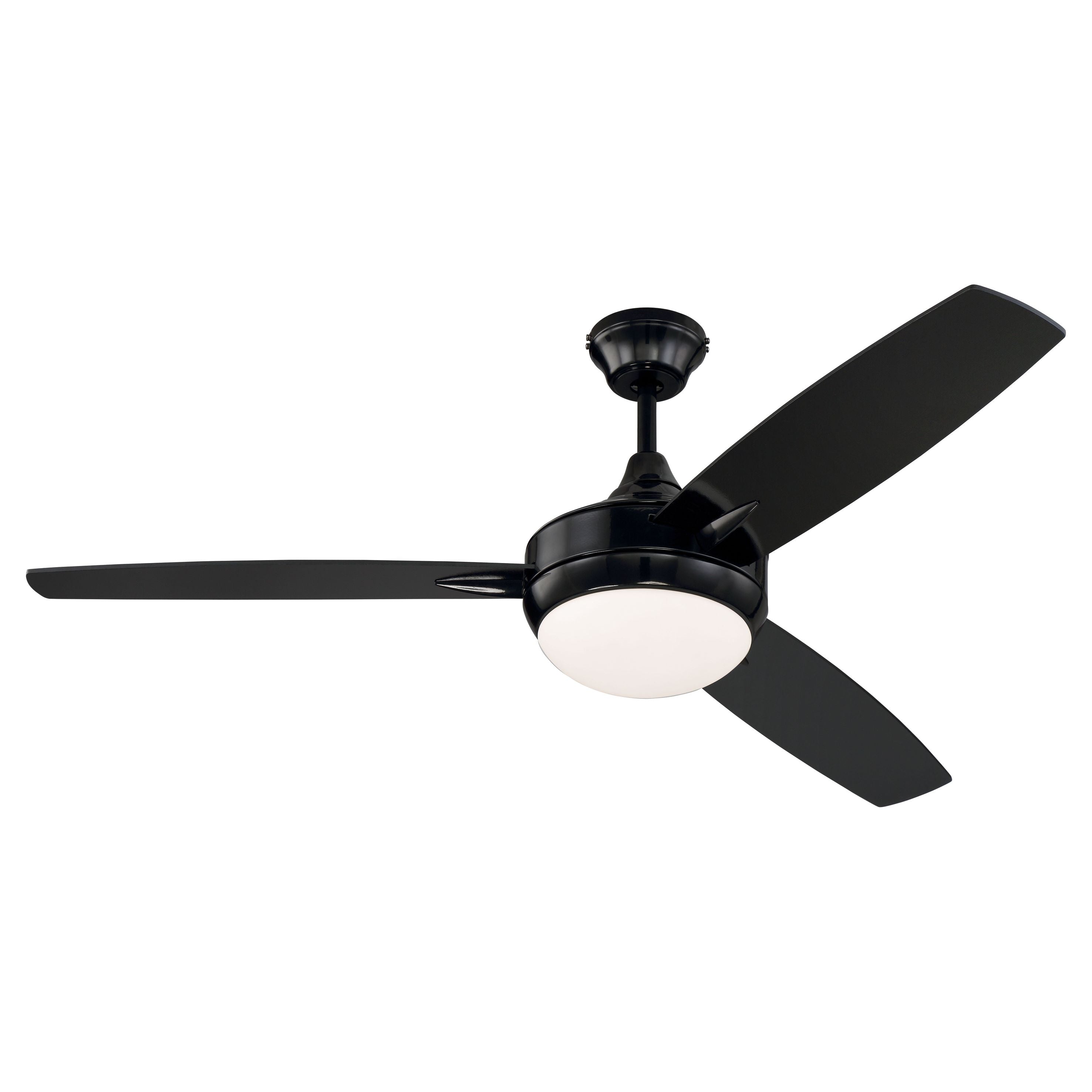 Craftmade, TG52GBK3 - Targas 52" 3 Blade Ceiling Fan with Light Kit - Gloss Black