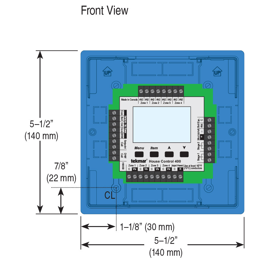 Tekmar, Tekmar 400 - tekmarNet 2 House Control, Boiler, DHW and Setpoint, Four Zone Valves