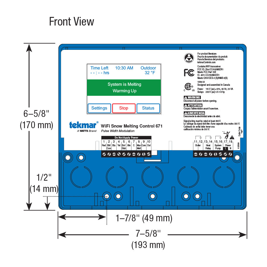 Tekmar, Tekmar 671 - WiFi Snow Melting Control, Pulse Width Modulation