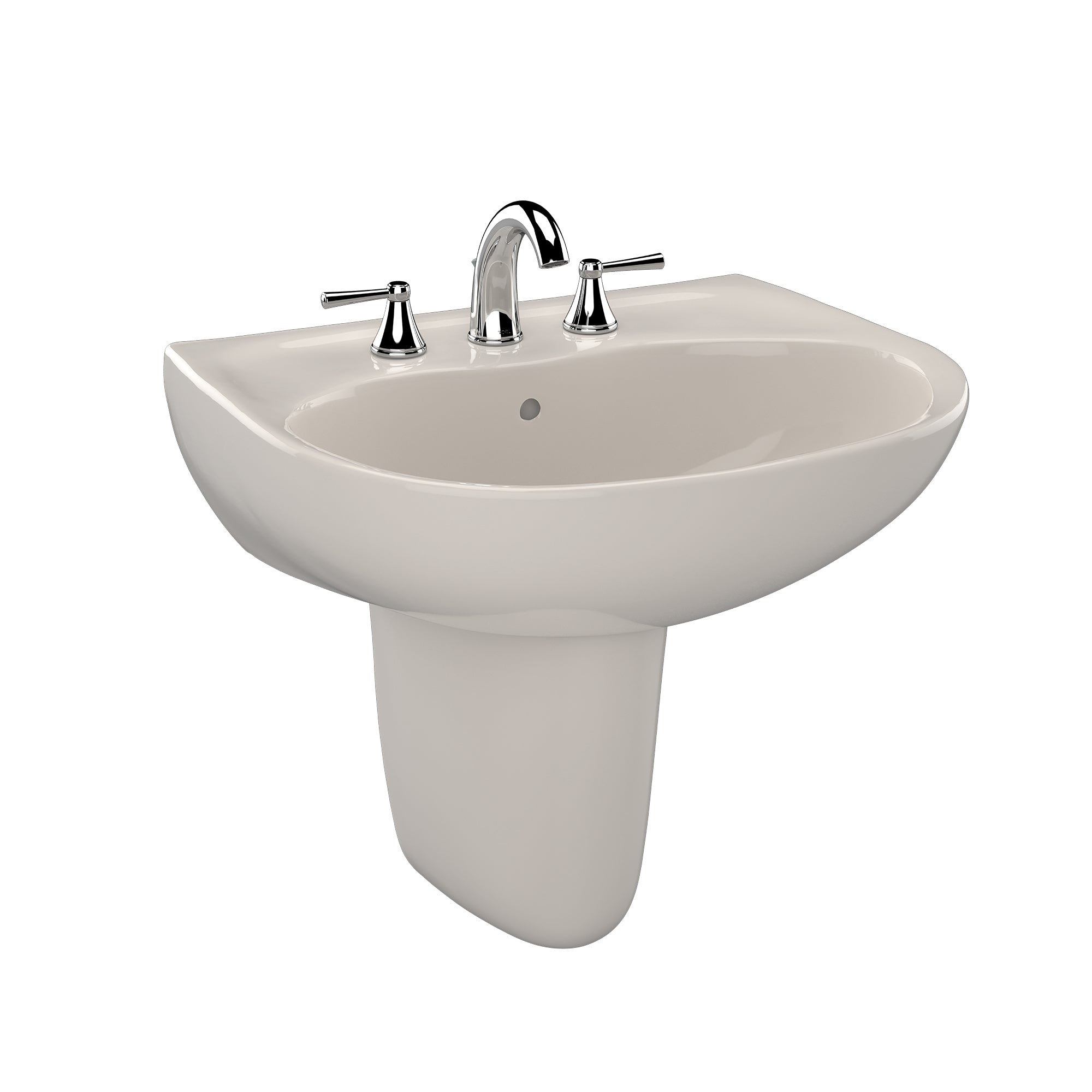 Toto, Toto LHT241.8G#12 - Supreme 22-7/8" Wall Mounted Bathroom Sink with 3 Faucet Holes Drilled, 8" Faucet Center Overflow and CeFiONtect Ceramic Glaze-Sedona Beige