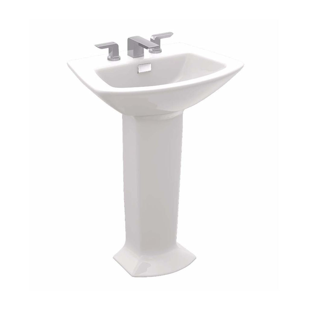 Toto, Toto LPT962.8#12 - Soiree 25-1/8" Pedestal Bathroom Sink with 3 Faucet Holes Drilled and Overflow-Se