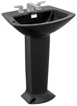 Toto, Toto LPT962.8#51 - Soiree 25-1/8" Pedestal Bathroom Sink with 3 Faucet Holes Drilled and Overflow-Eb