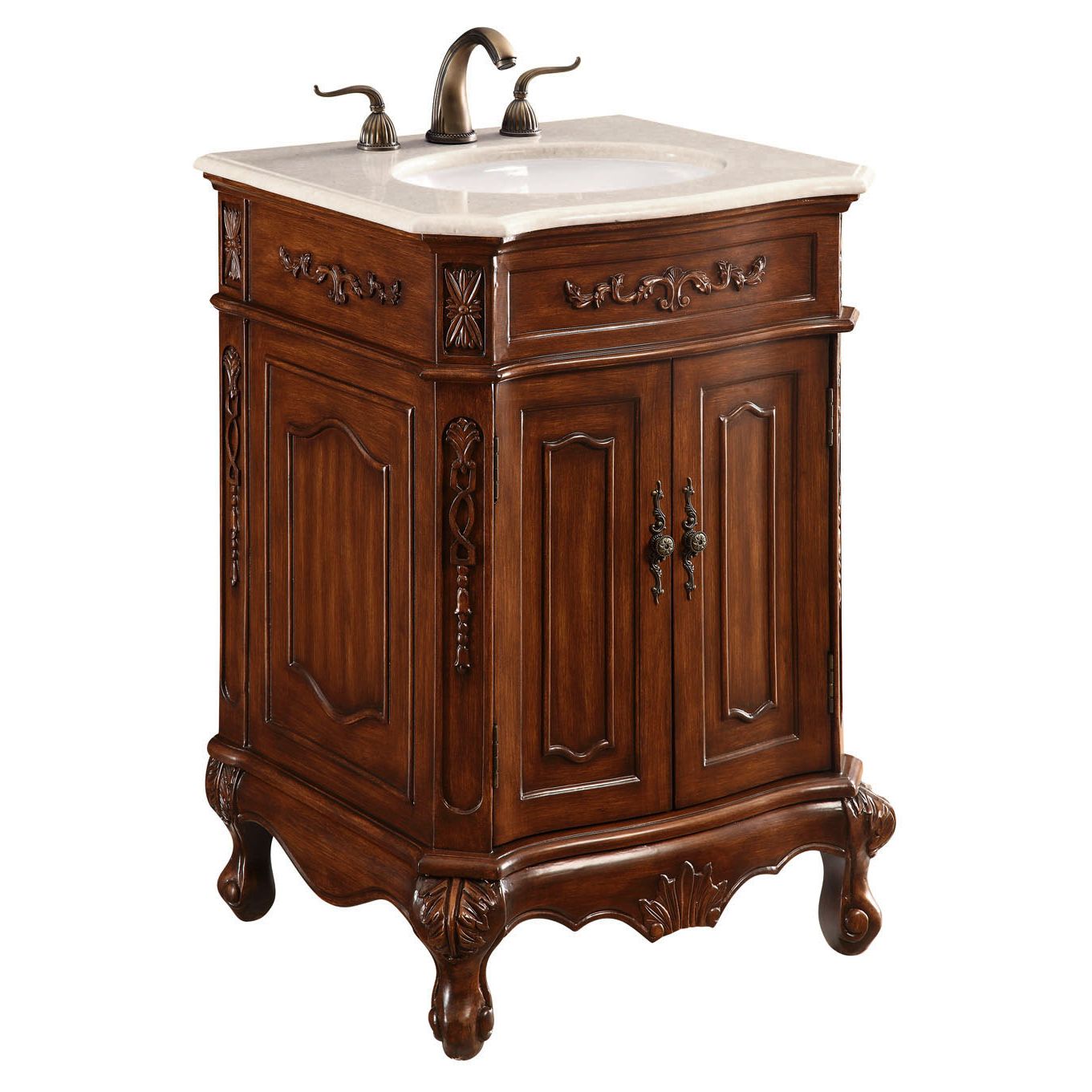 Elegant Decor, VF-1005 24" Single Bathroom Vanity Set in Brown