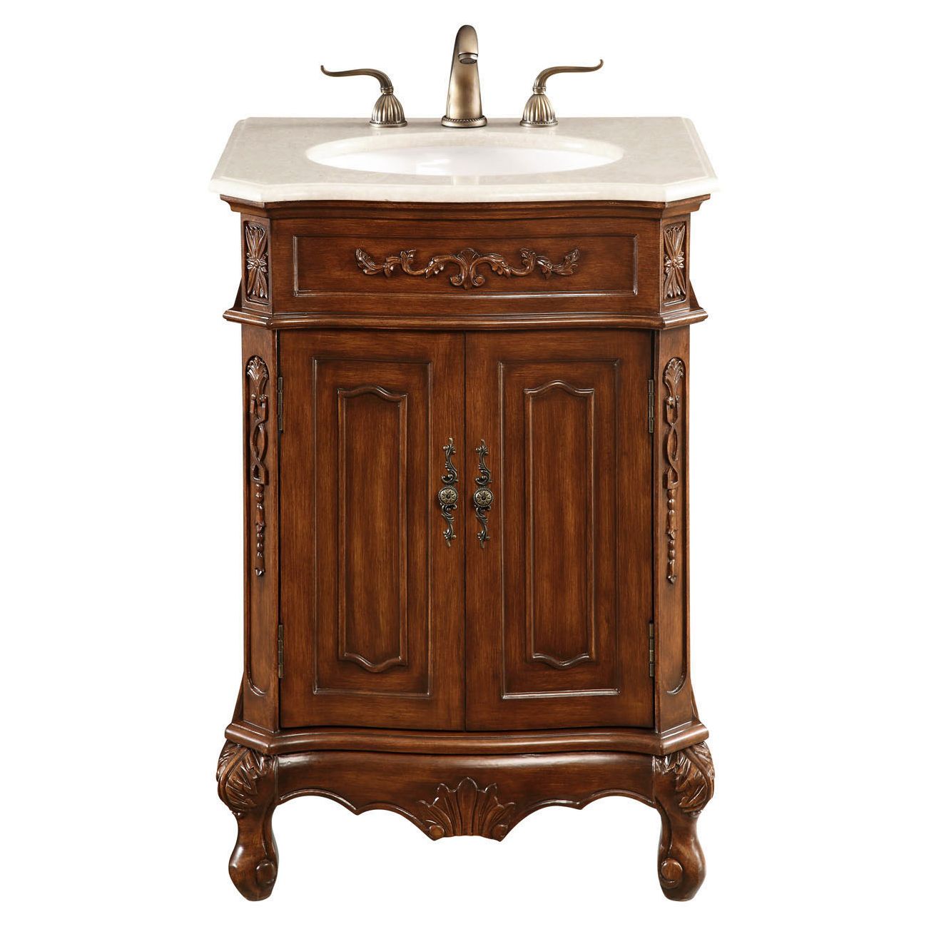 Elegant Decor, VF-1005 24" Single Bathroom Vanity Set in Brown