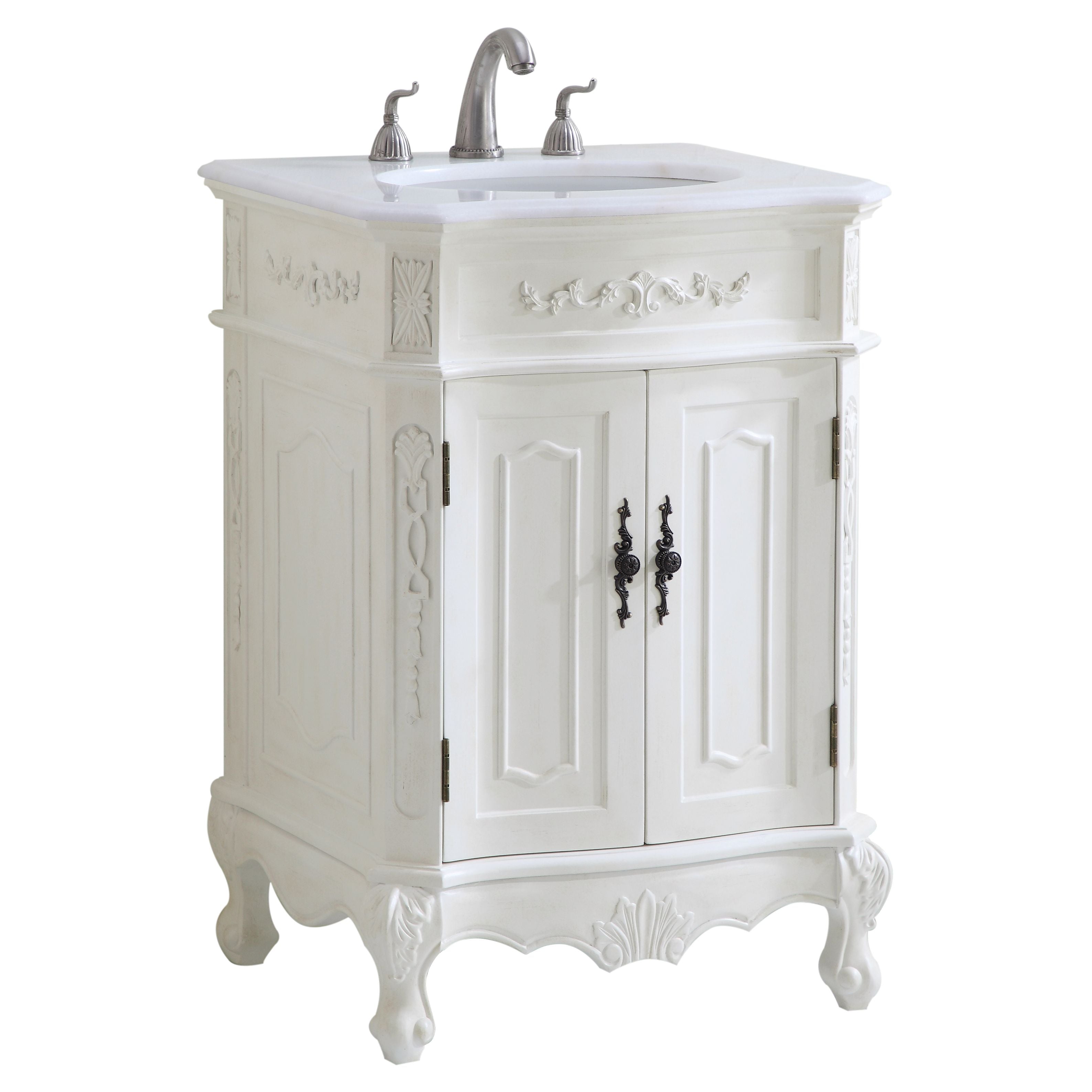 Elegant Decor, VF-1006 24" Single Bathroom Vanity Set in Antique White