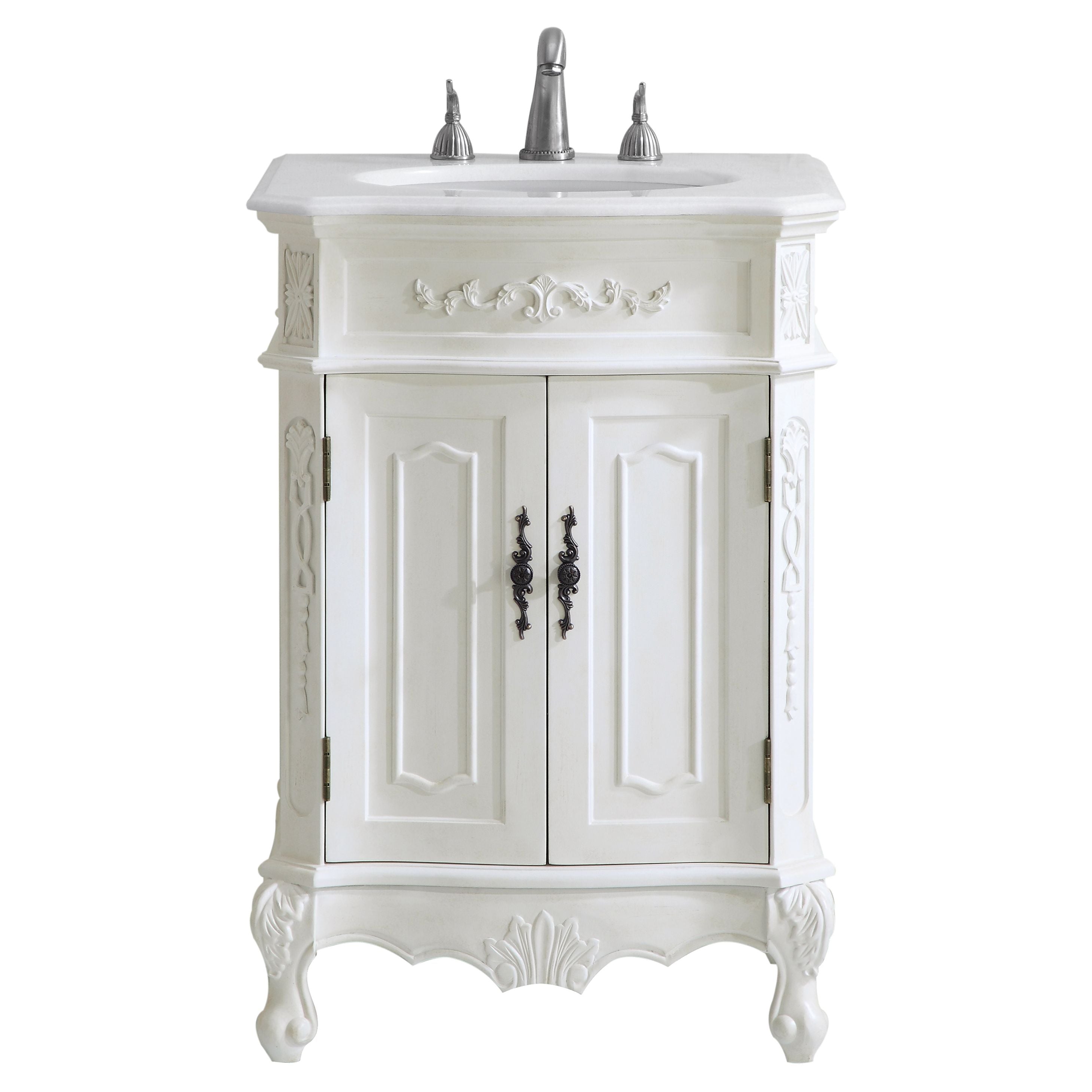 Elegant Decor, VF-1006 24" Single Bathroom Vanity Set in Antique White