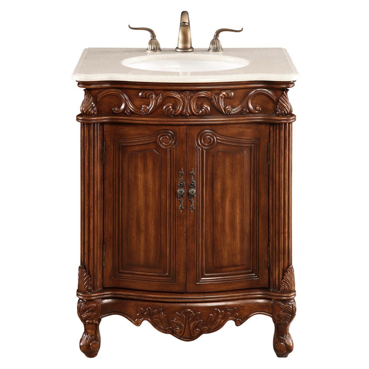 Elegant Decor, VF-1007 27" Single Bathroom Vanity Set in Brown