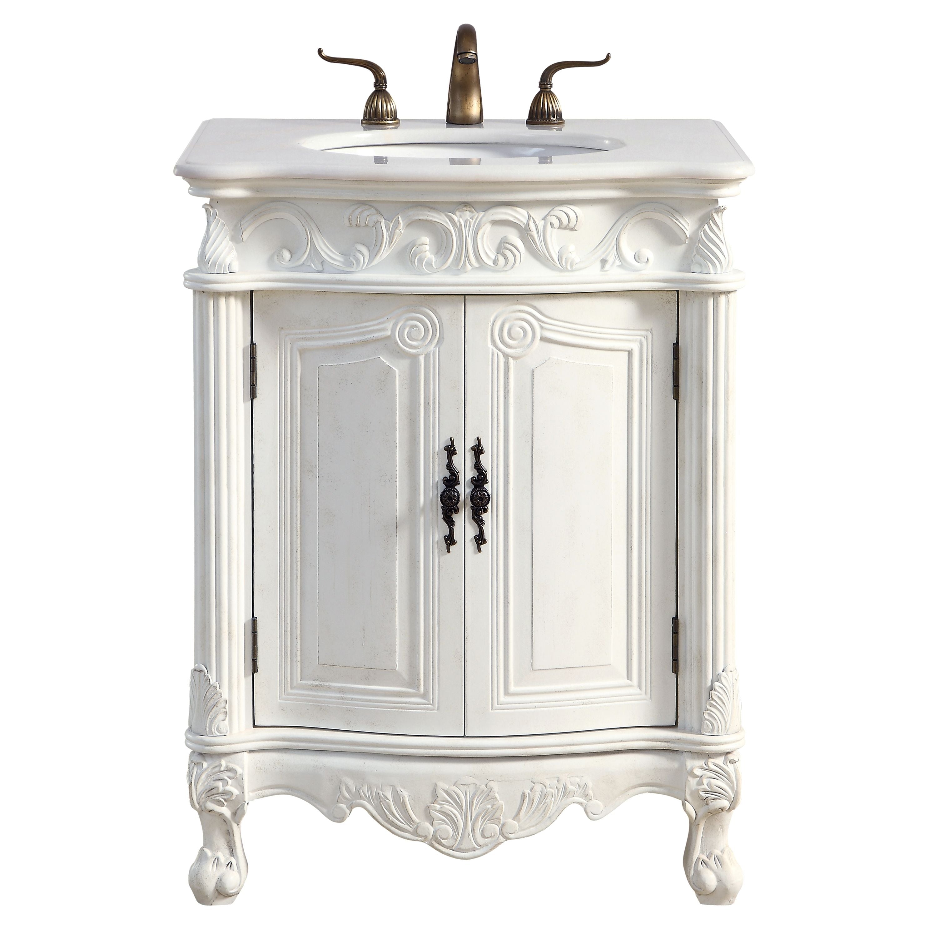 Elegant Decor, VF-1008 27" Single Bathroom Vanity Set in Antique White