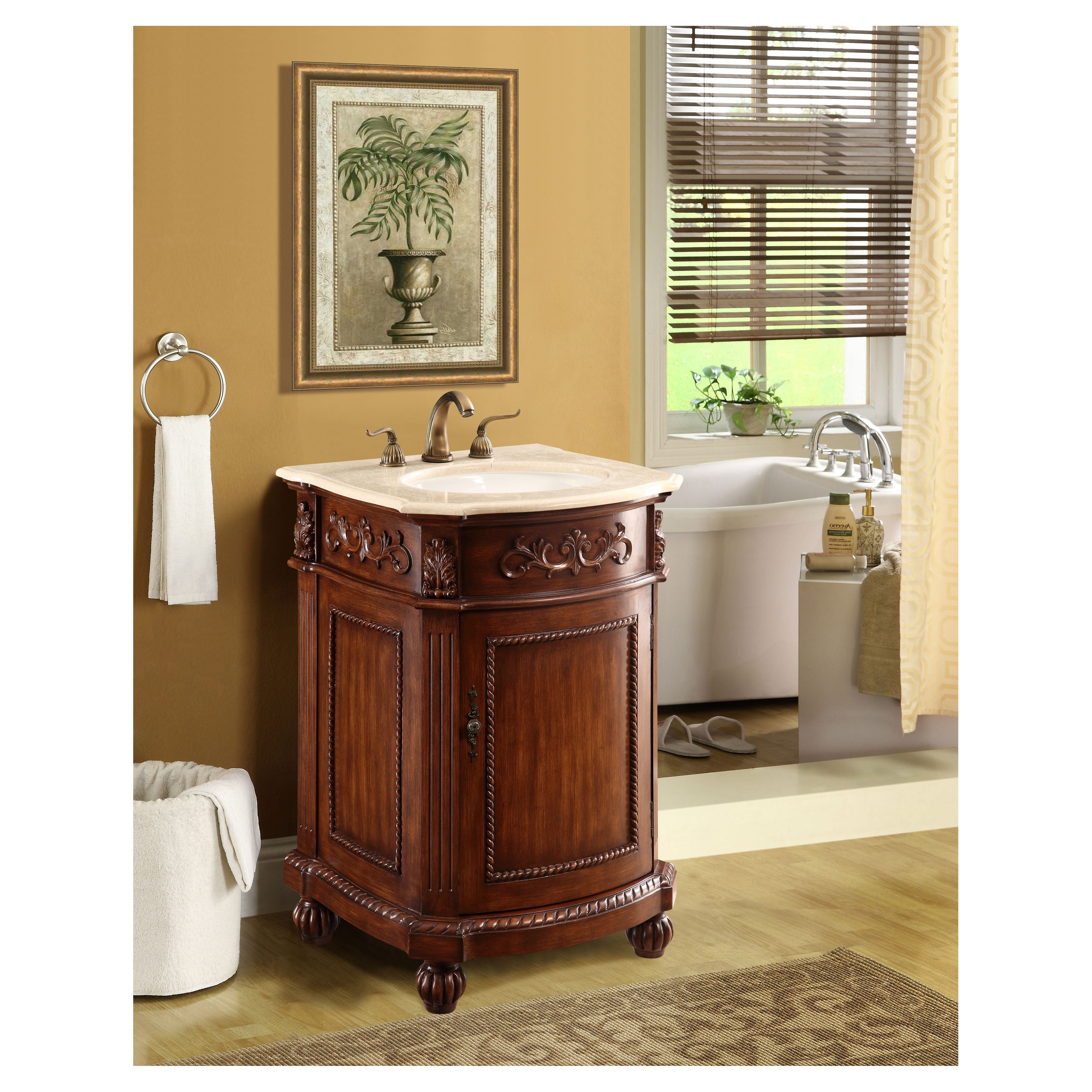 Elegant Decor, VF-1009 24" Single Bathroom Vanity Set in Brown