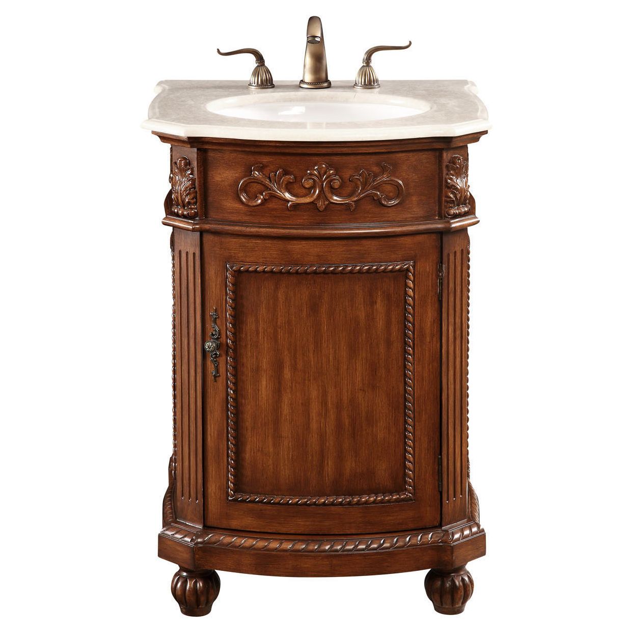 Elegant Decor, VF-1009 24" Single Bathroom Vanity Set in Brown