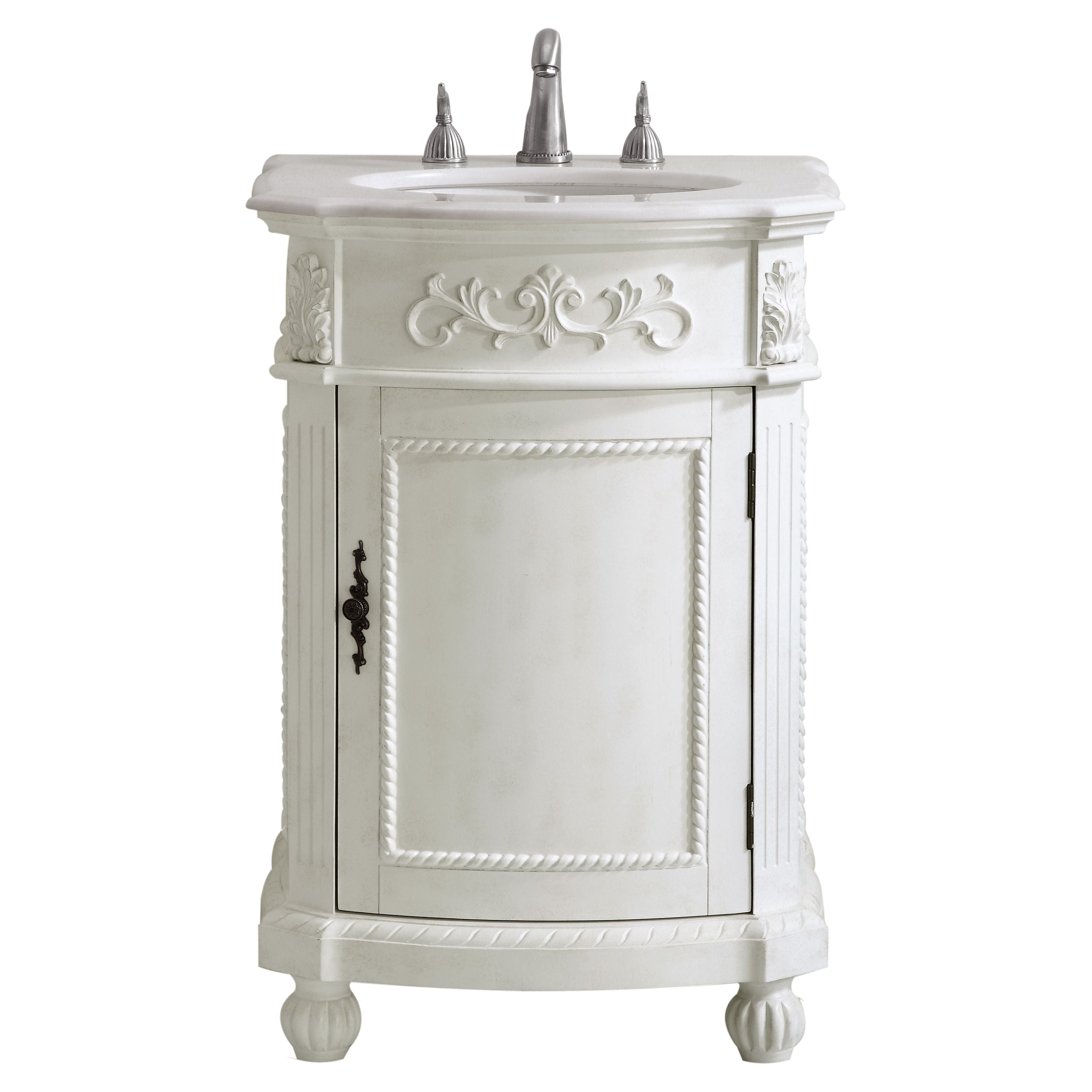 Elegant Decor, VF-1010 24" Single Bathroom Vanity Set in Antique White