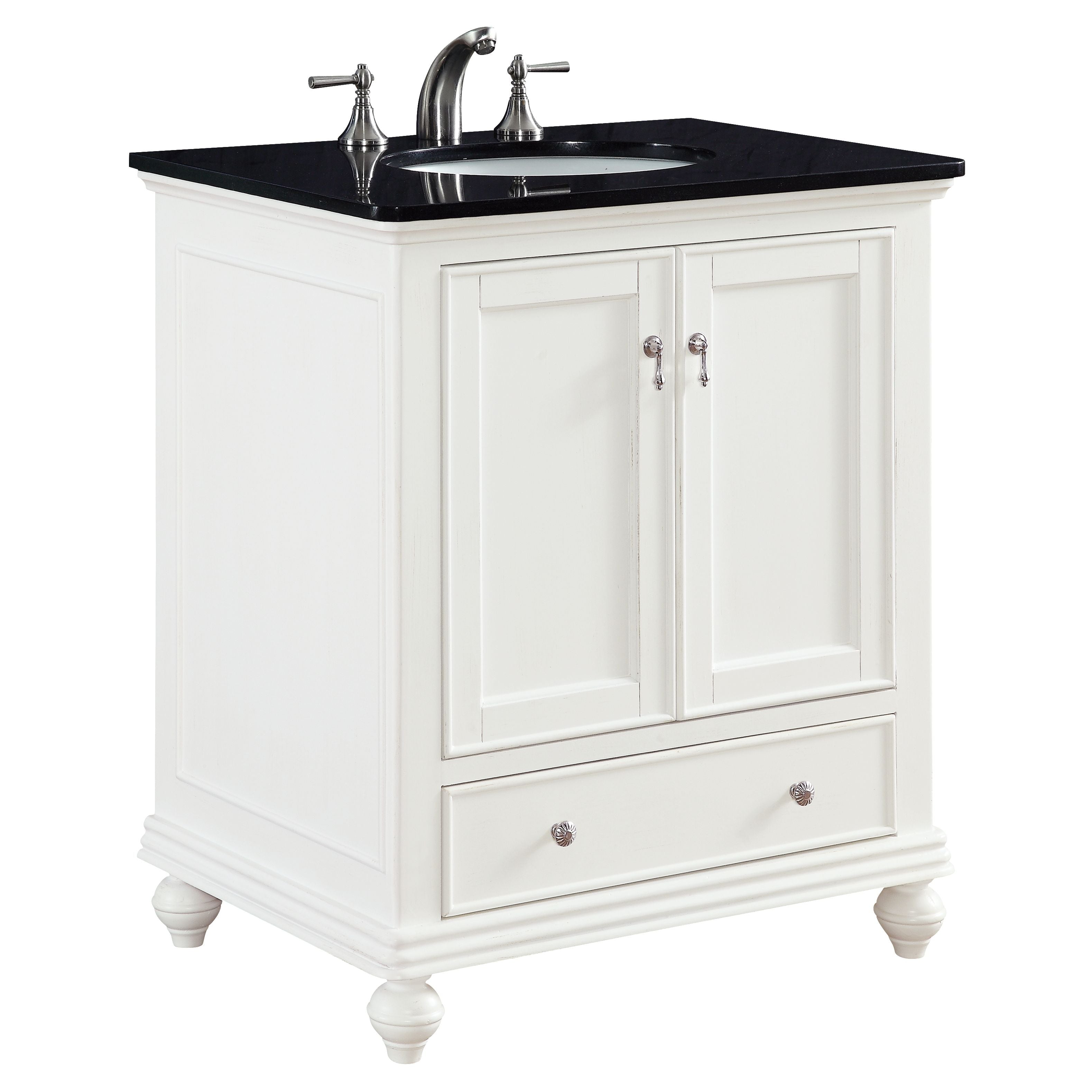 Elegant Decor, VF-1023 30" Single Bathroom Vanity Set in Antique White