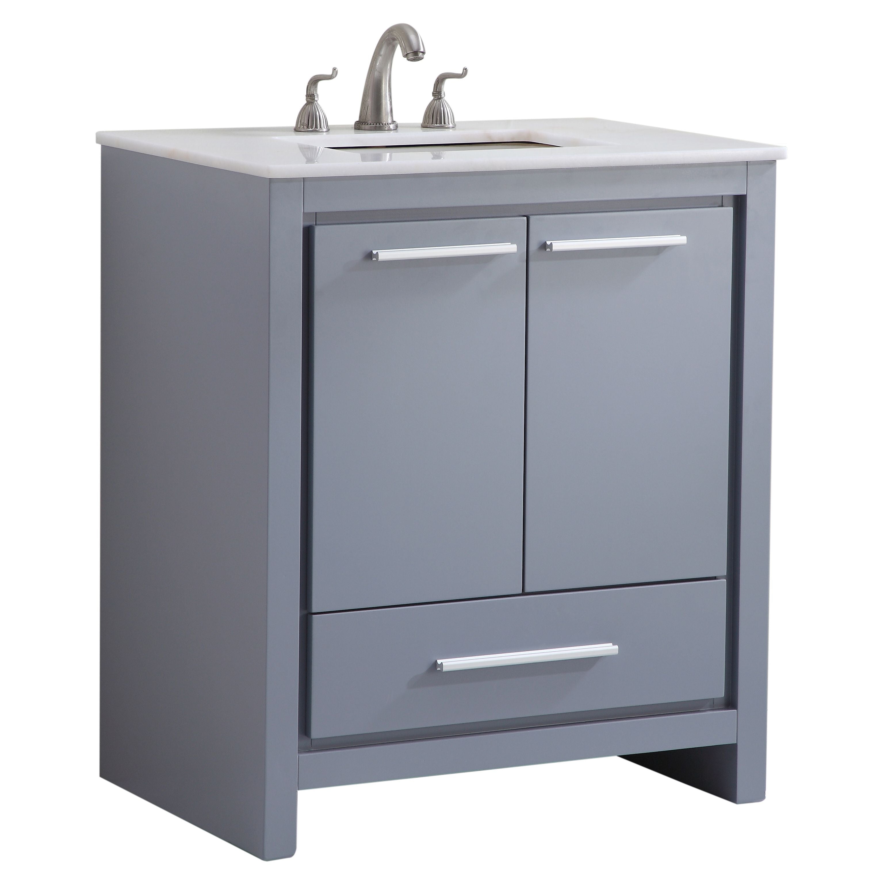 Elegant Decor, VF-1028 30" Single Bathroom Vanity Set in Grey