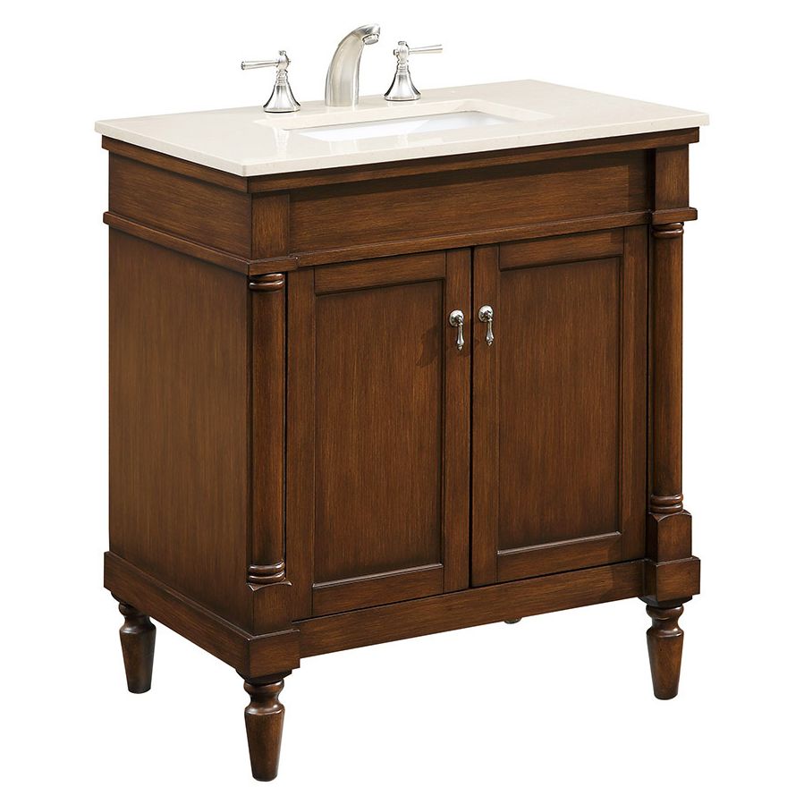 Elegant Decor, VF-1030 30" Single Bathroom Vanity Set in Brown