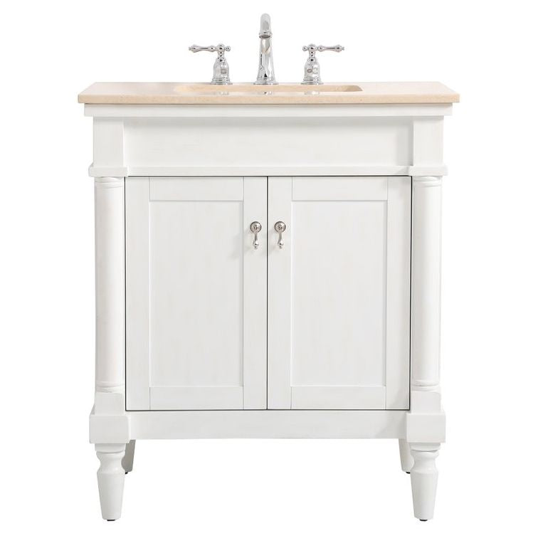 Elegant Decor, VF-1030AW 30" Single Bathroom Vanity in Antique White