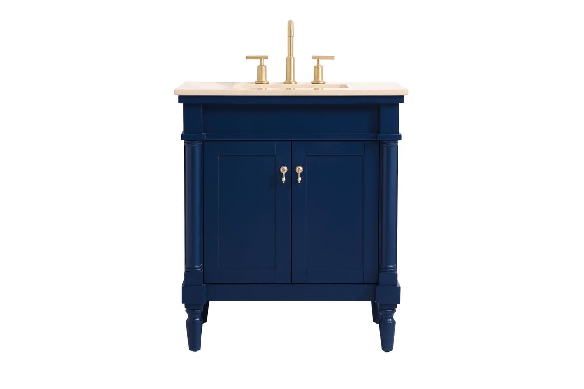 Elegant Decor, VF-1030BL 30" Single Bathroom Vanity in Blue