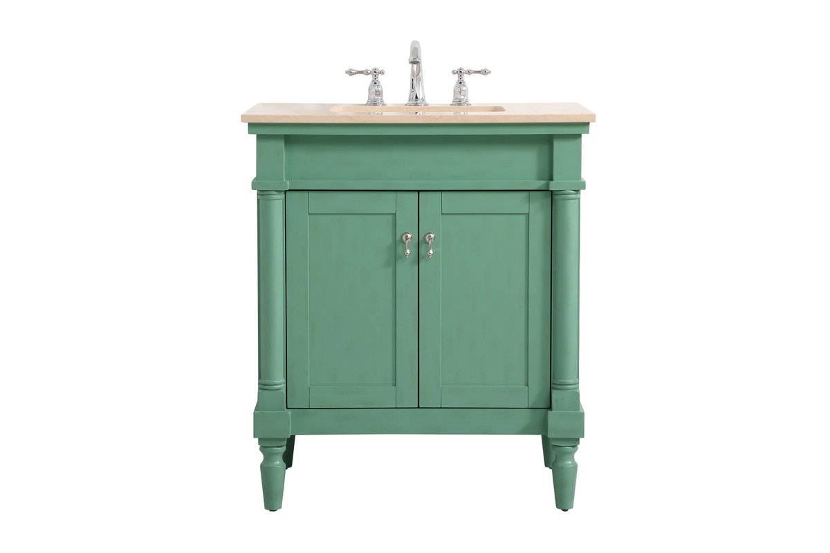 Elegant Decor, VF-1030VM 30" Single Bathroom Vanity in Vintage Mint