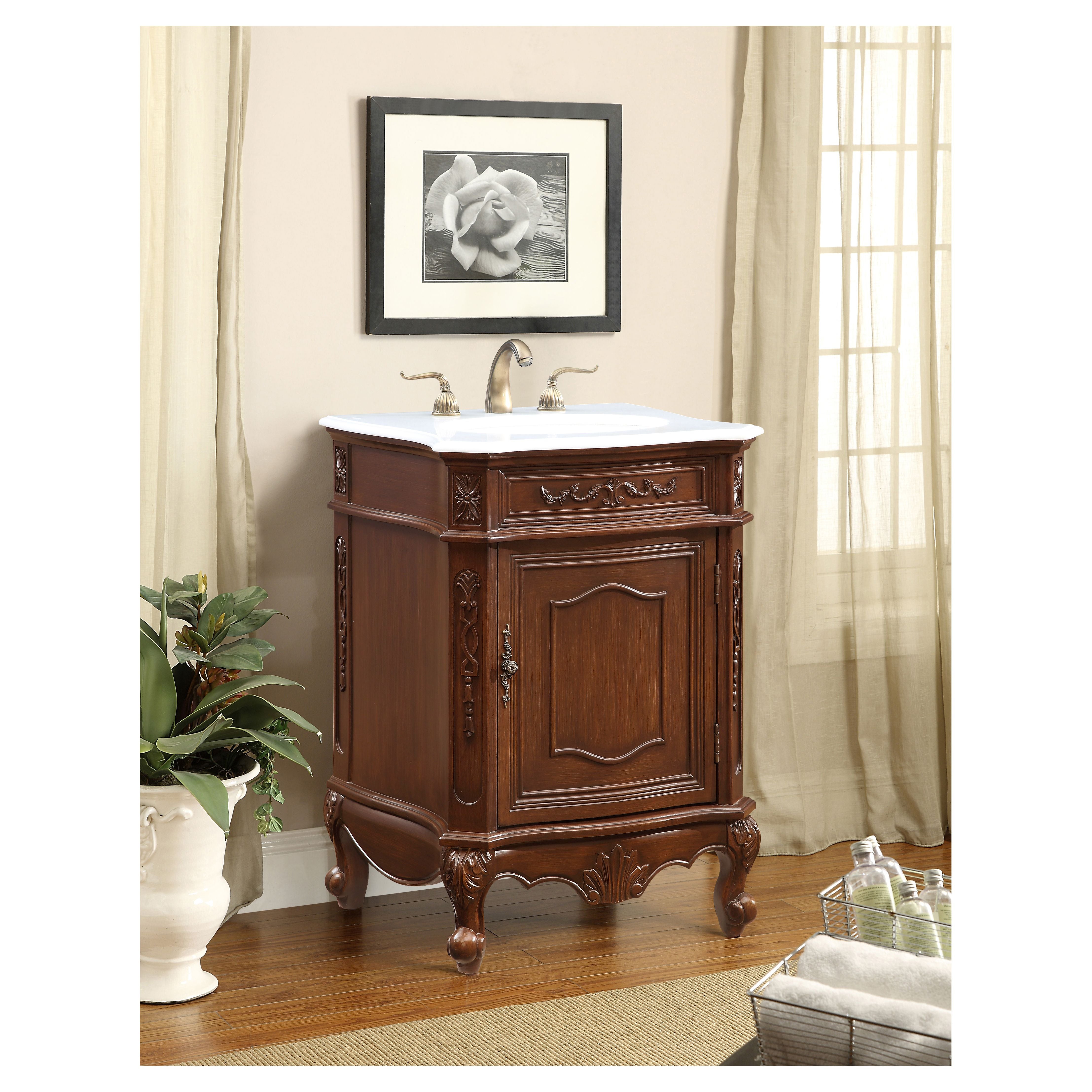 Elegant Decor, VF-1031 24" Single Bathroom Vanity Set in Coffee