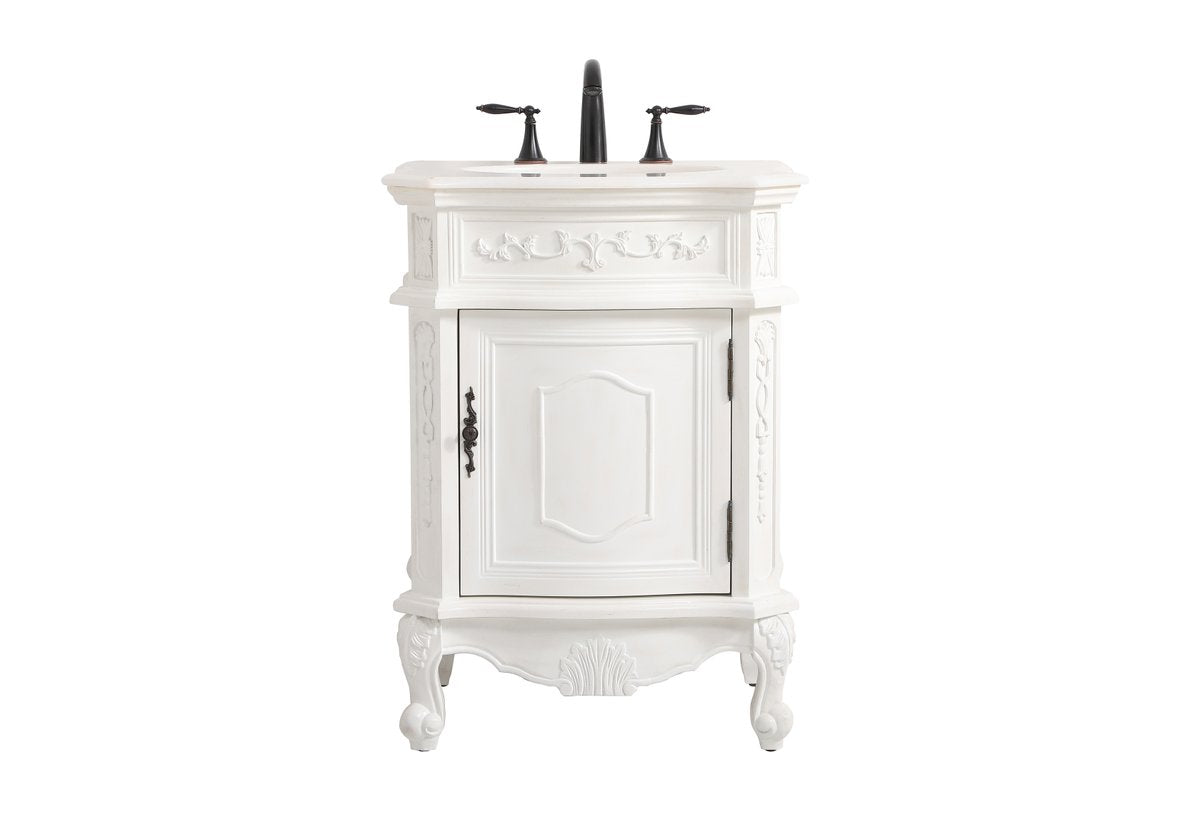 Elegant Decor, VF-1031AW 24" Single Bathroom Vanity in Antique White