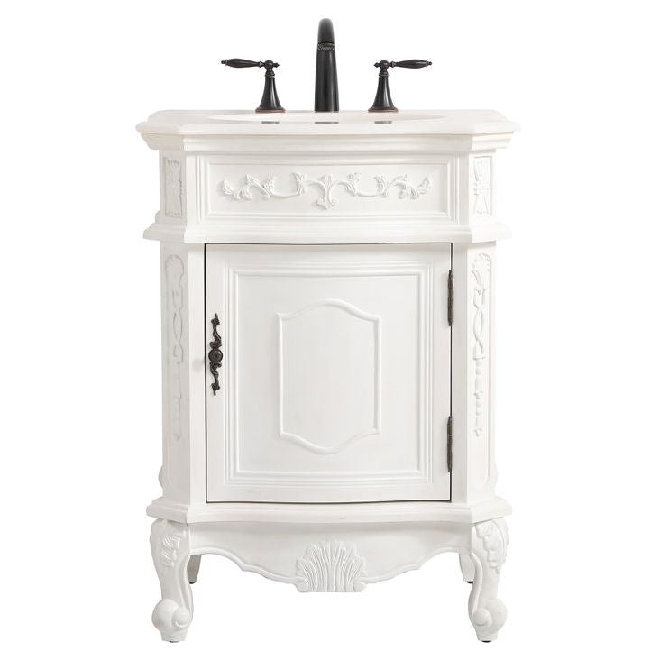 Elegant Decor, VF-1031AW 24" Single Bathroom Vanity in Antique White