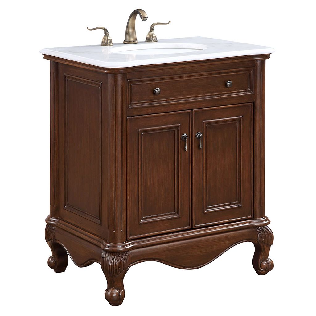 Elegant Decor, VF-1032 30" Single Bathroom Vanity Set in Teak Color