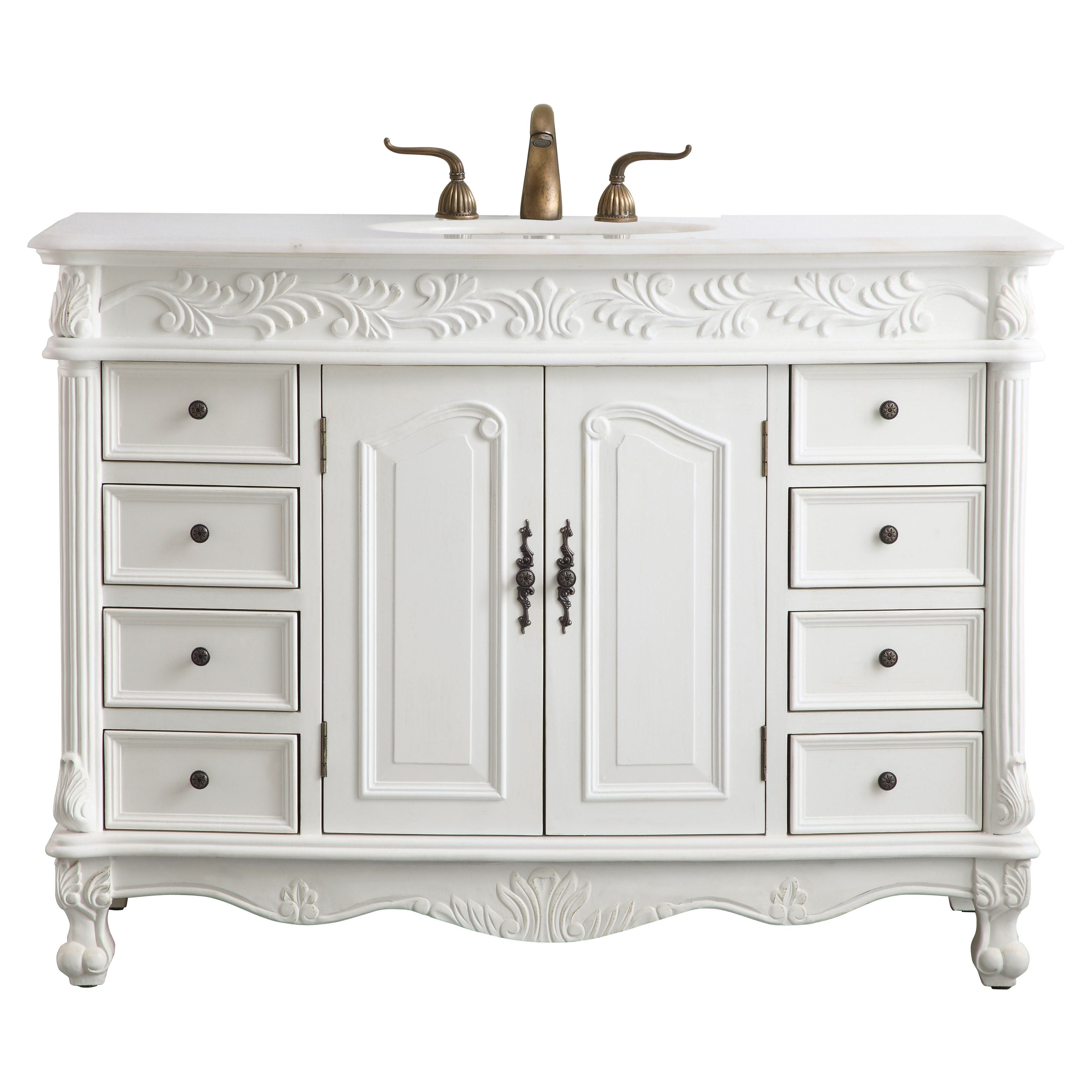 Elegant Decor, VF-1039 48" Single Bathroom Vanity Set in Antique White