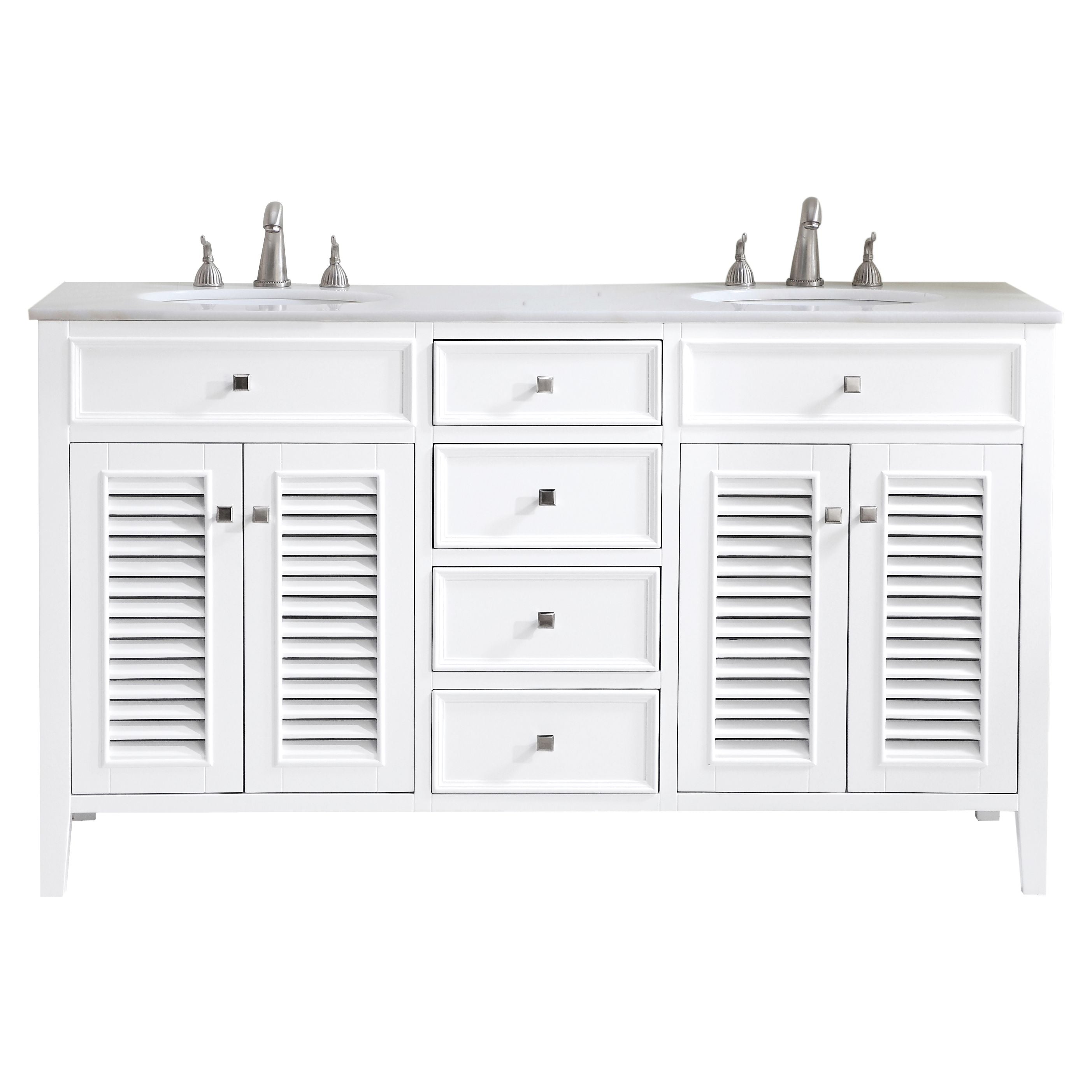 Elegant Decor, VF-1042 60" Double Bathroom Vanity Set in White