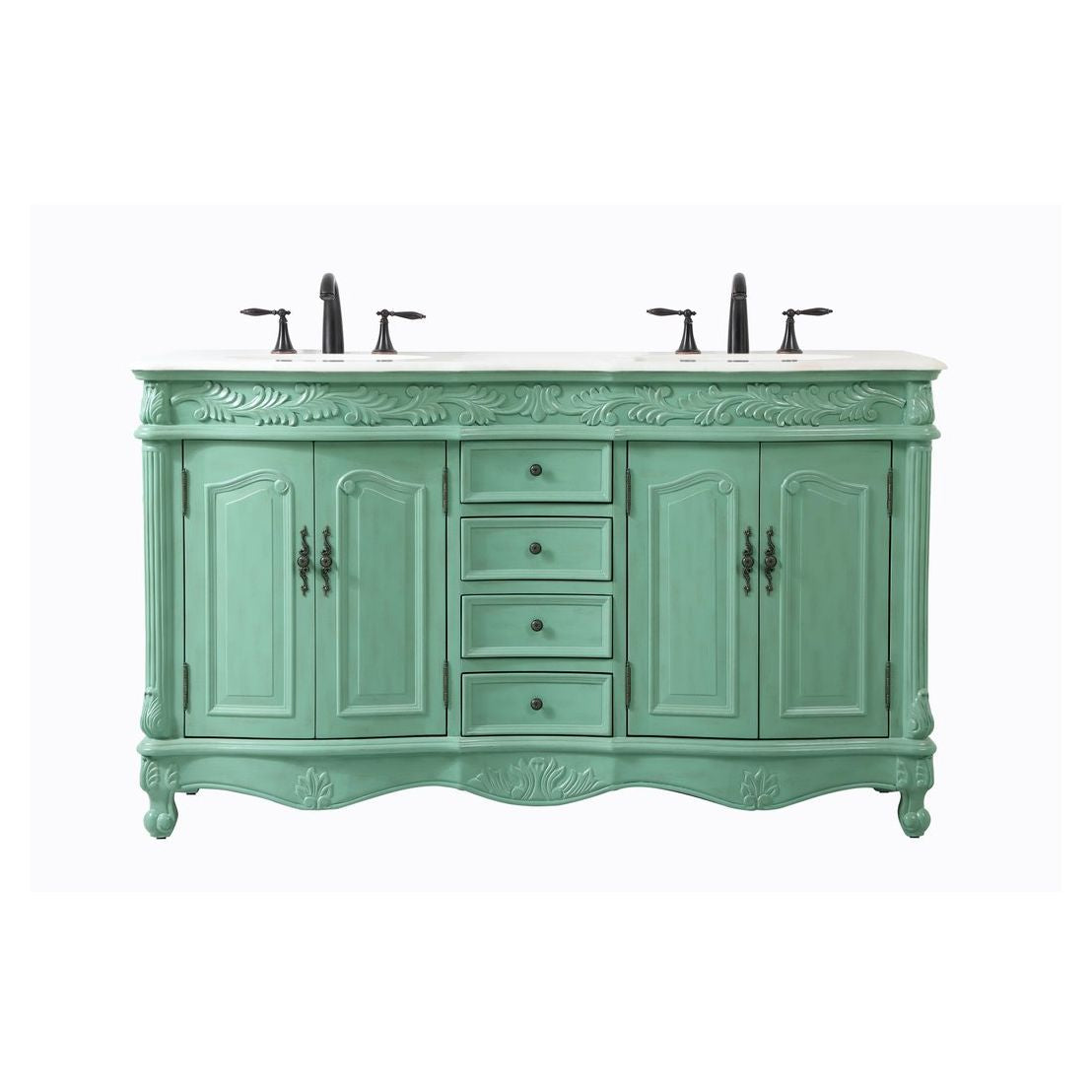 Elegant Decor, VF-1049VM 60" Double Bathroom Vanity in Vintage Mint