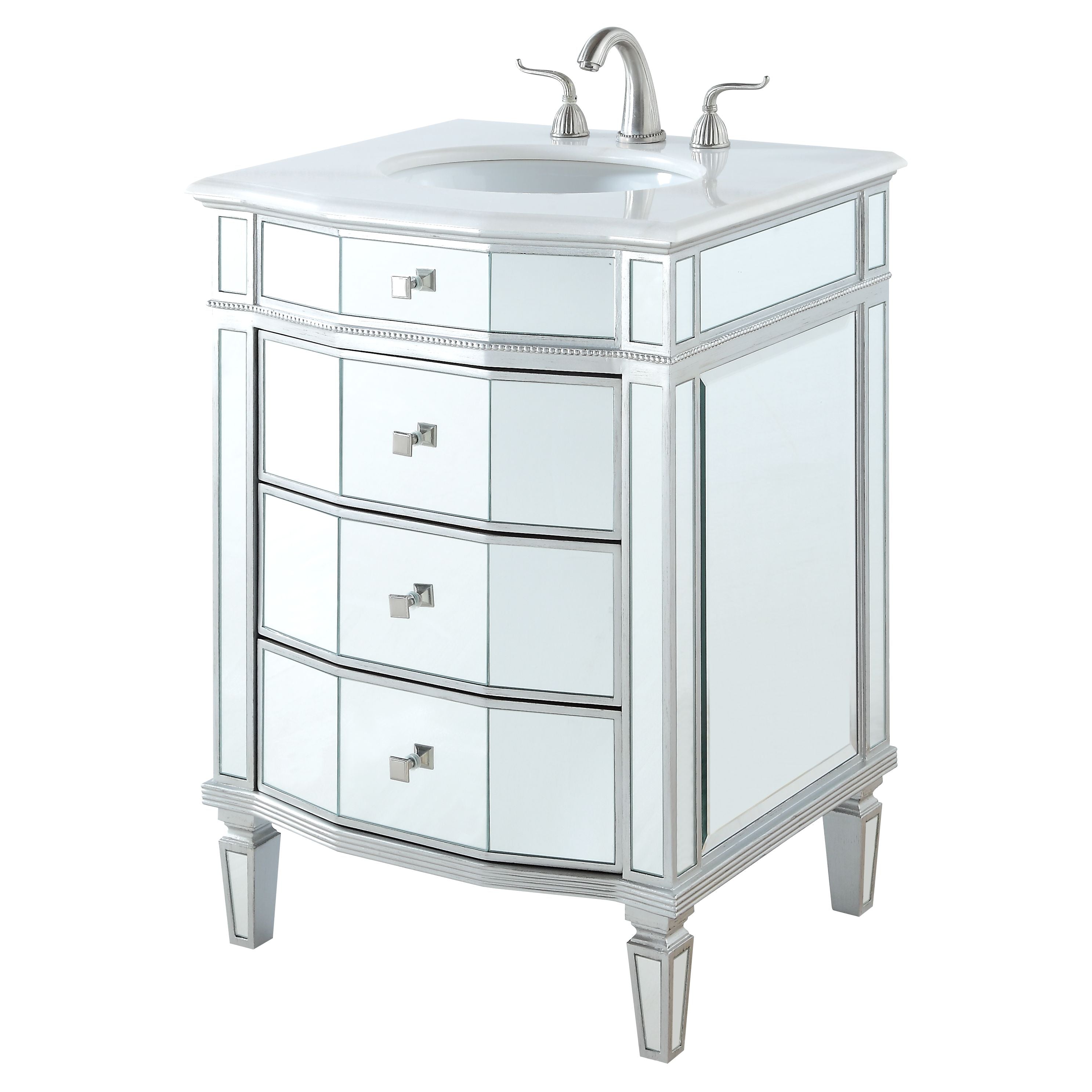 Elegant Decor, VF-1106 26" Single Bathroom Vanity Set in Silver