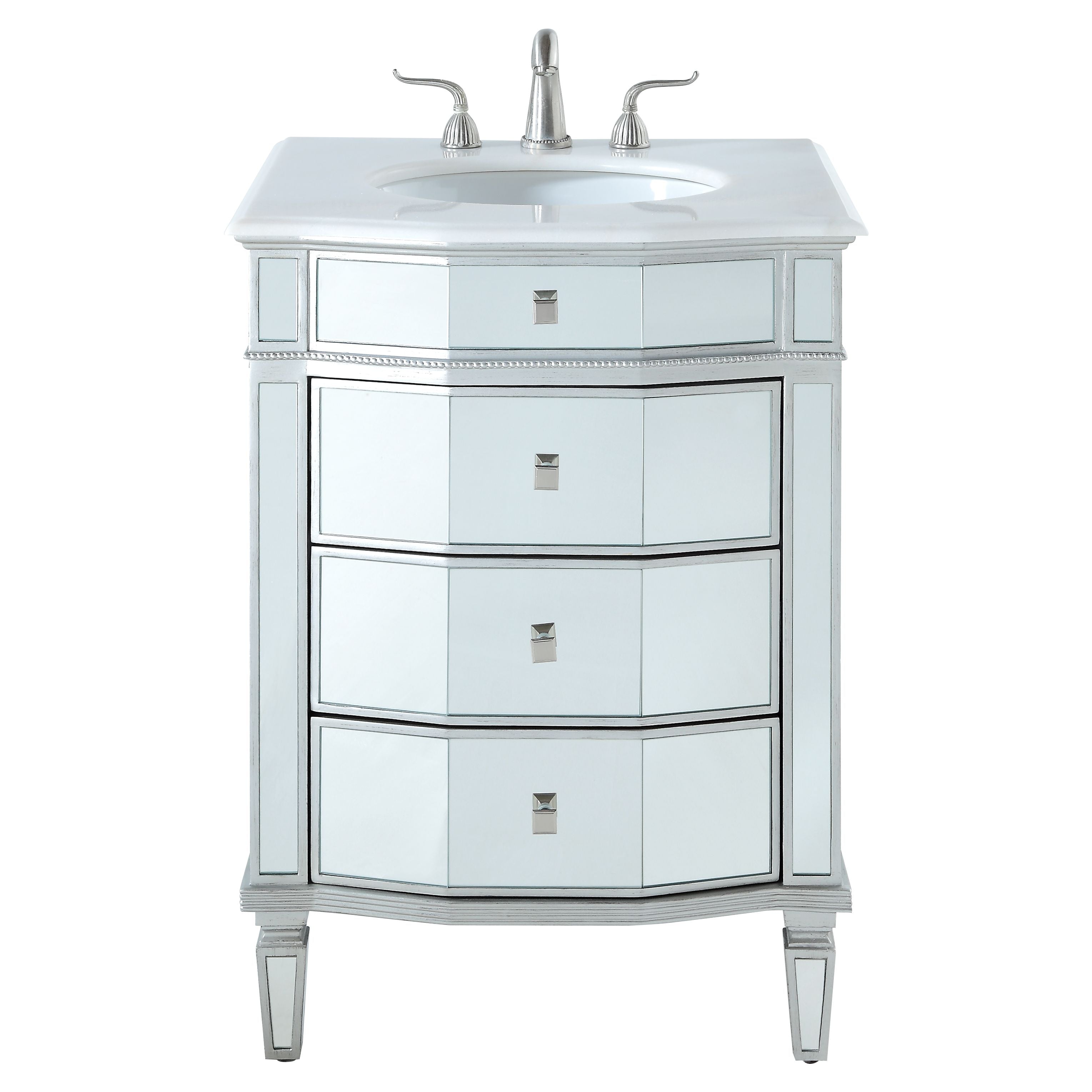 Elegant Decor, VF-1106 26" Single Bathroom Vanity Set in Silver