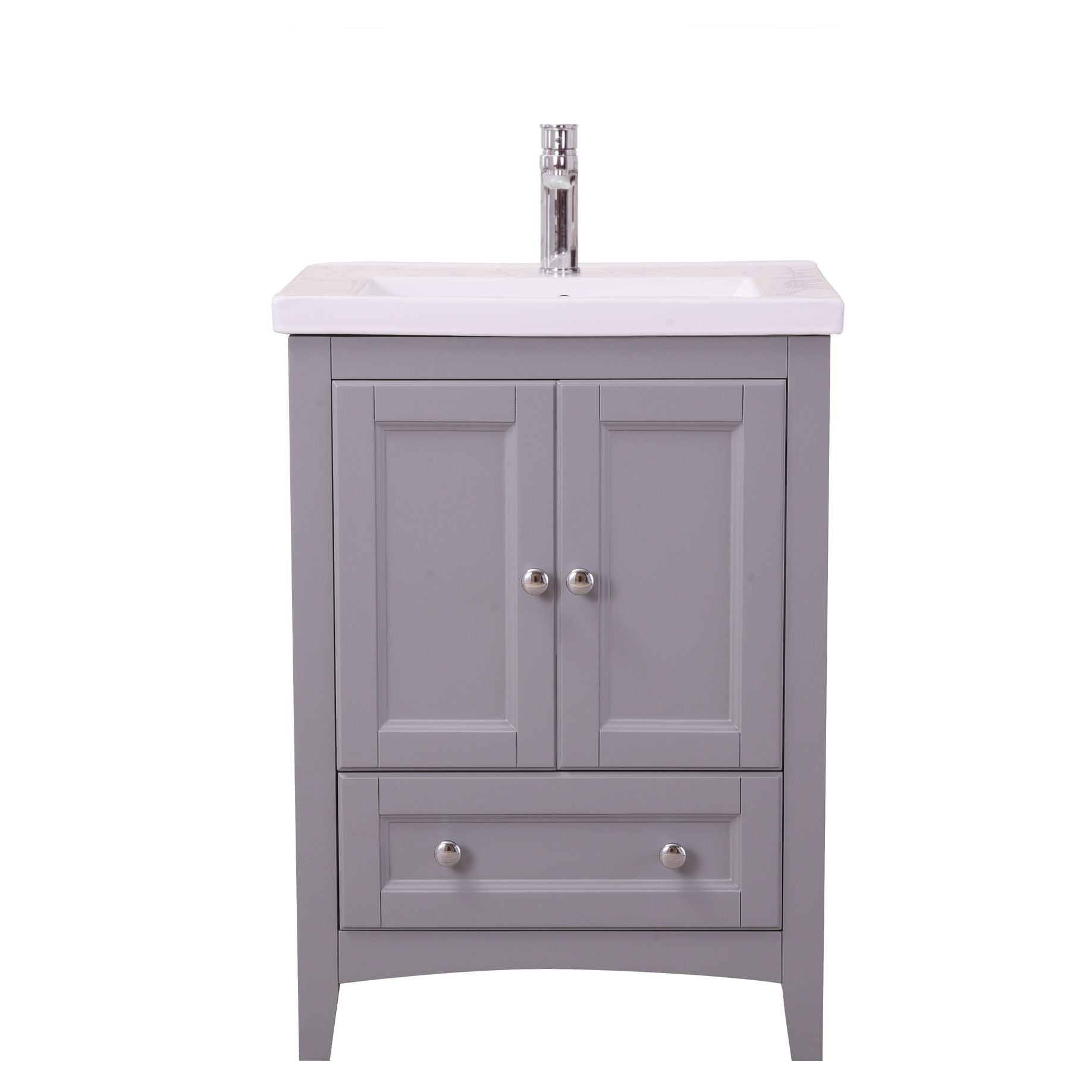 Elegant Decor, VF-2002 24" Single Bathroom Vanity Set in Medium Grey