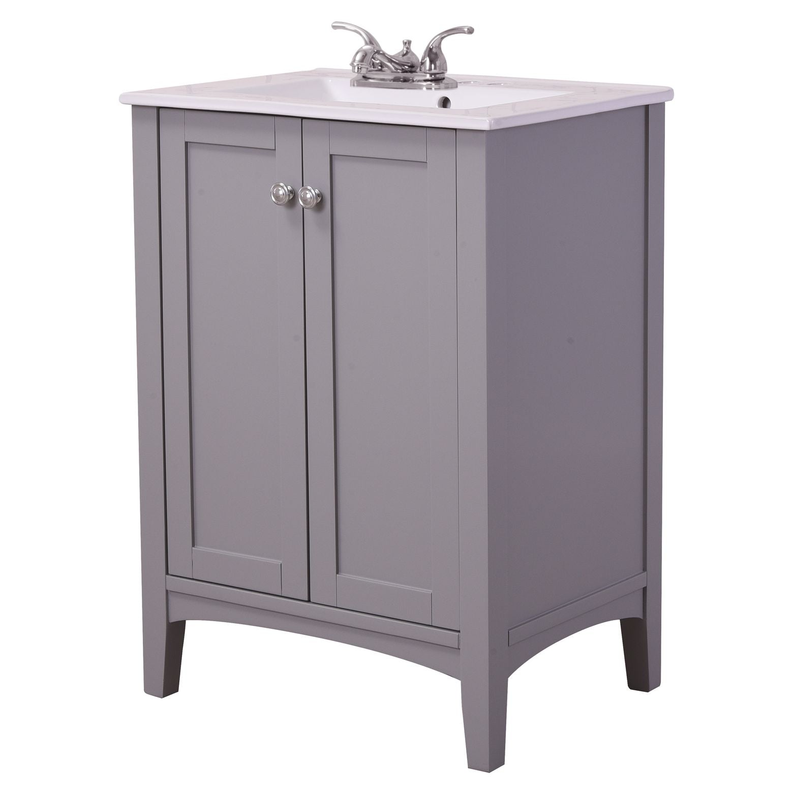 Elegant Decor, VF-2006 24" Single Bathroom Vanity Set in Soft Grey