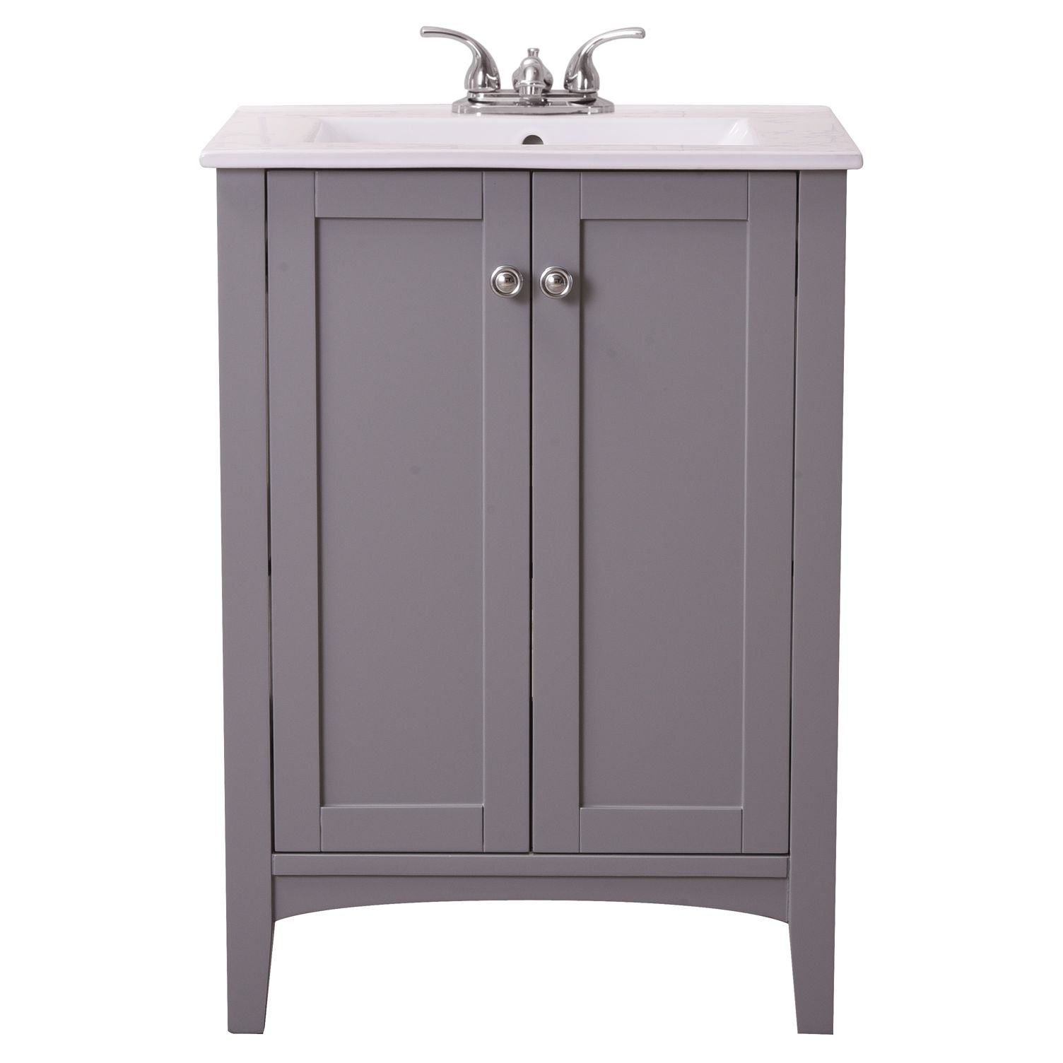 Elegant Decor, VF-2006 24" Single Bathroom Vanity Set in Soft Grey