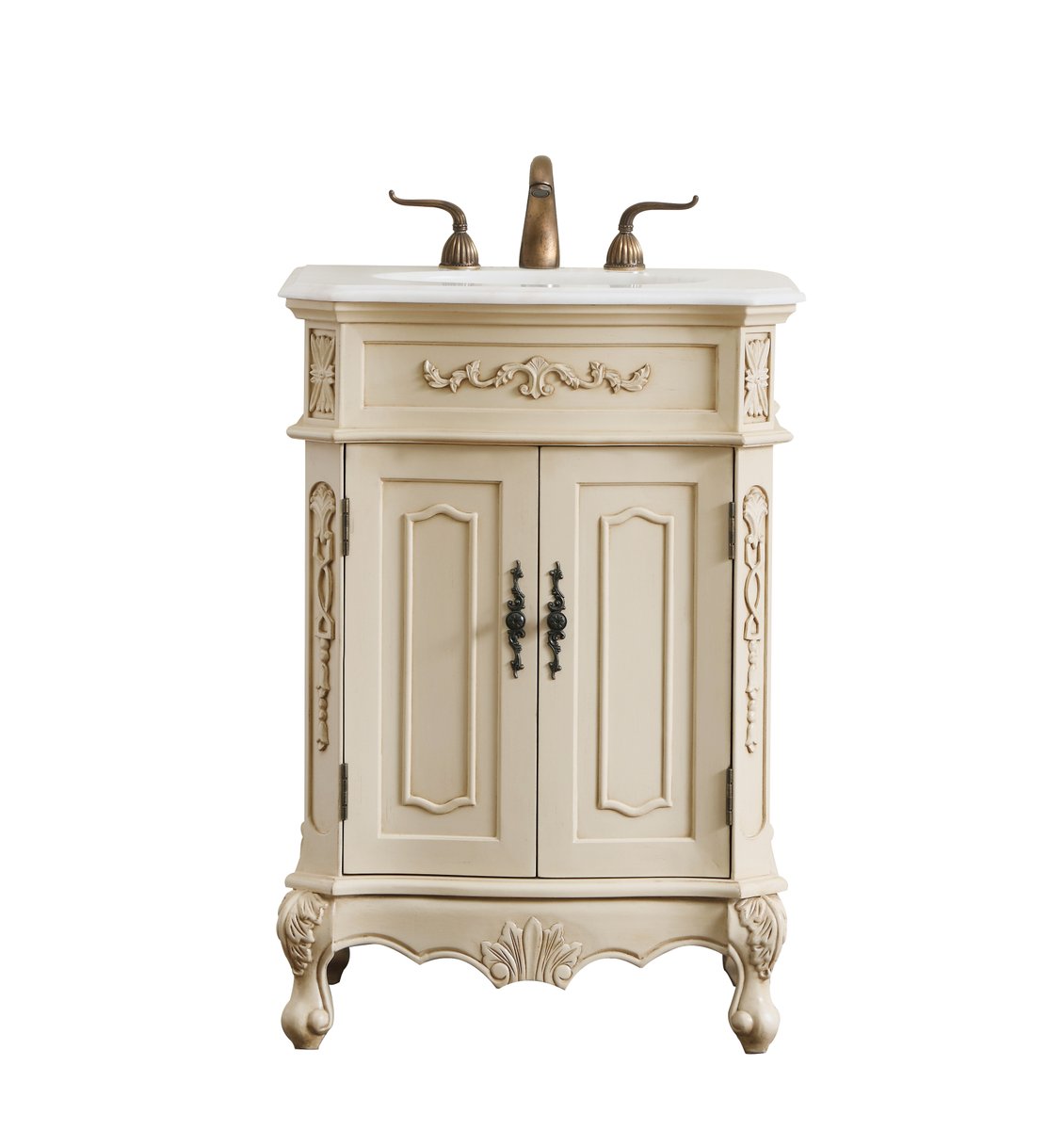 Elegant Decor, VF10124LT 24" Single Bathroom Vanity Set in Light Antique Beige