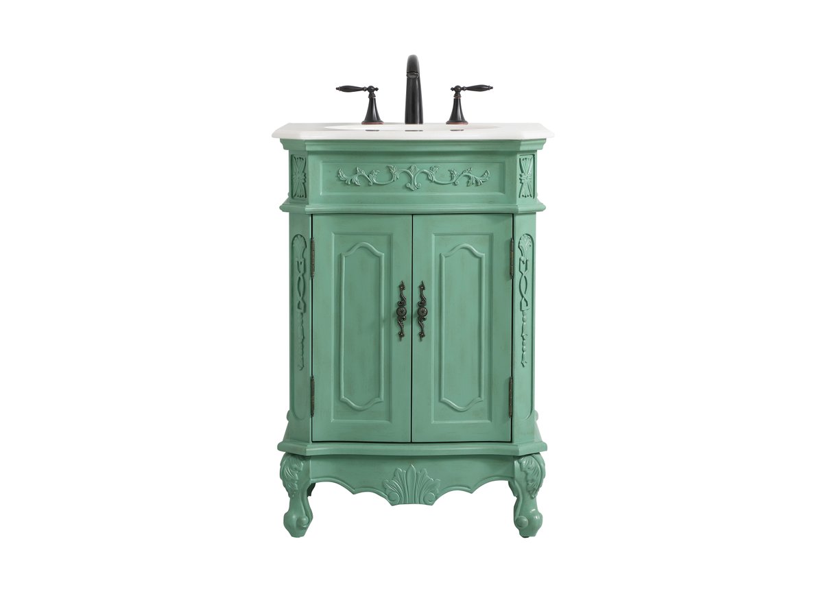 Elegant Decor, VF10124VM 24" Single Bathroom Vanity in Vintage Mint